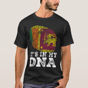 Retro Det är i mitt Dna Sri Lanka Flagga Fingerpri T Shirt