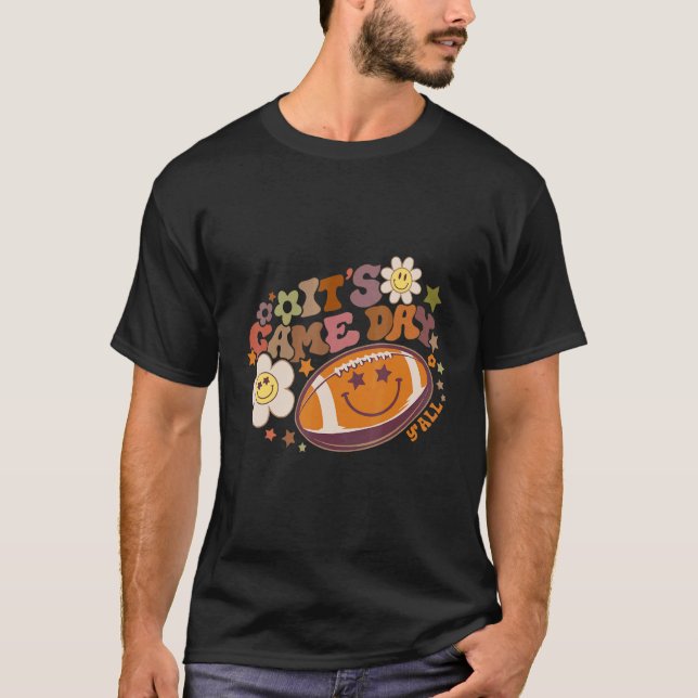 Retro Det är speldagen Hippie American Football Ly T Shirt (Framsida)