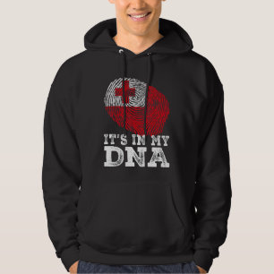 Retro Det finns i mitt Dna Tonga-Flagga-fingeravtr Hoodie