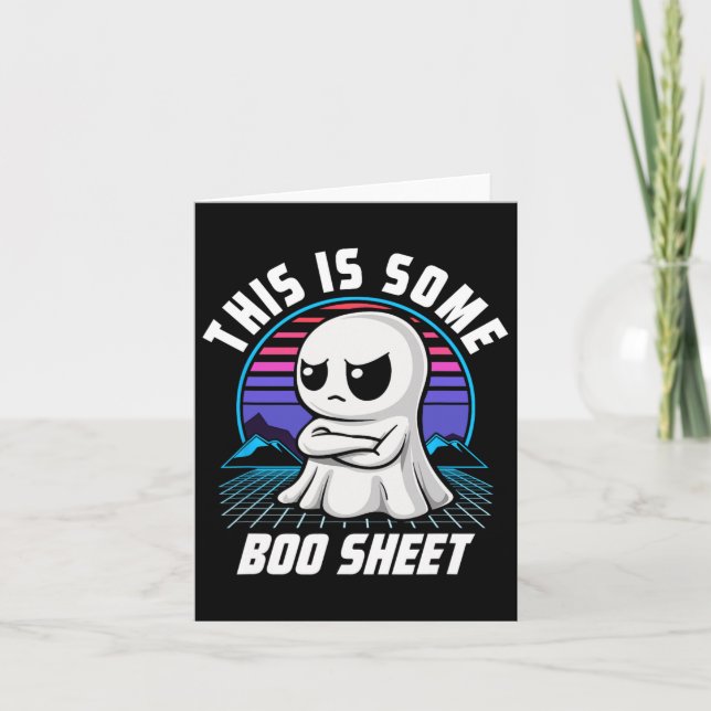 Retro Det här är lite Boo Lakan Cute Ghost Hallowe Kort (Framsida)