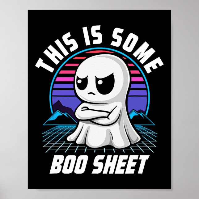Retro Det här är lite Boo Lakan Cute Ghost Hallowe Poster (Framsidan)