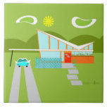 Retro det keramiska Palm Spring huset belägger med Kakelplatta<br><div class="desc">Detta Retro Palm Spring hus med bilen keramiska Tile är mitt- en modern älskare för århundrade dröm. Den minimalist konstdesignen presenterar en slät orange, och glashuset med slutta en dramatiskt checkmark formar tak. De röda dörroffsetarna som den orange stenplanteren fyllde med grönska och den dekorativa skärmen för turkoscinderblockavskildhet. Staggered hårdnar...</div>