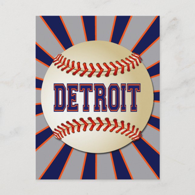 RETRO DETROIT BASEBALL VYKORT (Framsida)