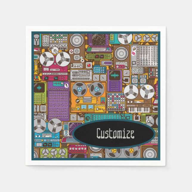 Retro Devices Recording Studio Pappersservett (Framsidan)