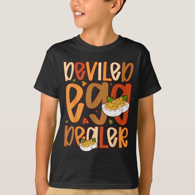 Retro Deviled Egg Er Thanksgiving Dinner Funny  T Shirt (Framsida)