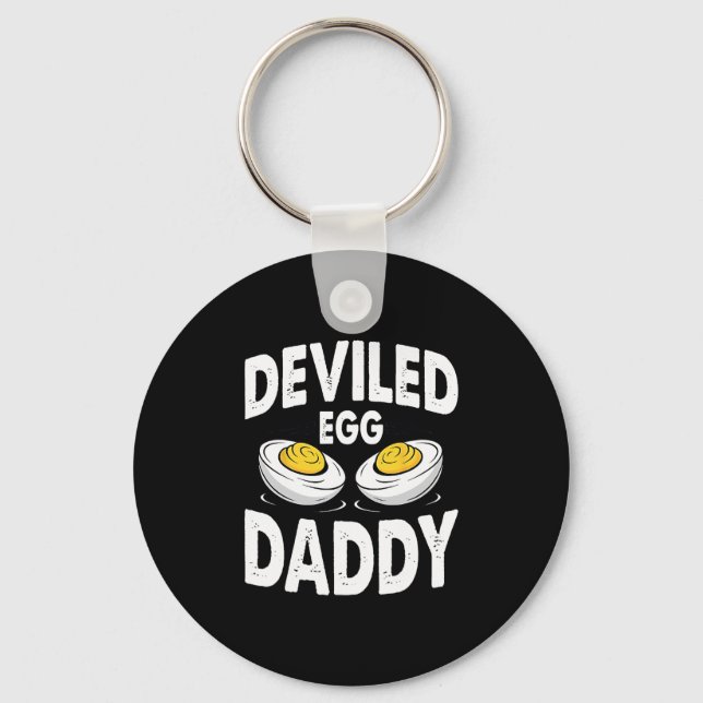 Retro Deviled Egg Pappa Rolig Thanksgiving Fathers Nyckelring (Framsida)