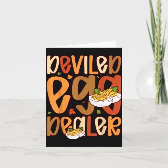 Retro Devilerad Ägg-gäst Thanksgiving Middag Rolig Kort (Framsida)