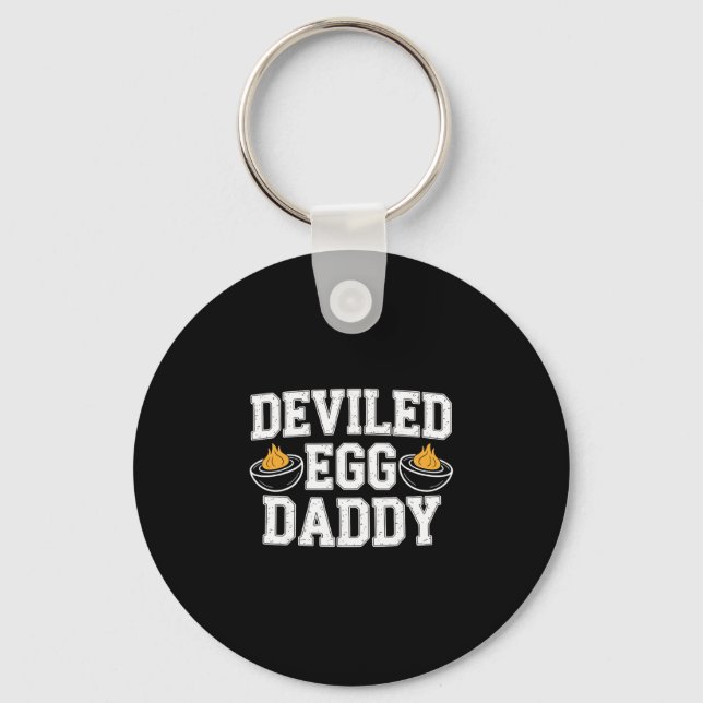 Retro Devilerad Ägg Pappa Rolig Thanksgiving Fathe Nyckelring (Framsida)