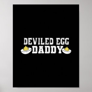 Retro Devilerad Ägg Pappa Rolig Thanksgiving Fathe Poster