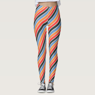 Retro-diagonal randad Färgfull modern Mode Leggings