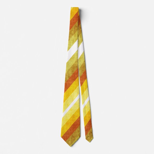 Retro diagonala ränder i gult och orange slips (Framsida)