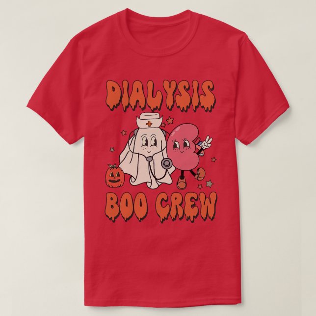 Retro Dialysis Boo Crew Dialysis Nurse Halloween C T Shirt (Design framsida)