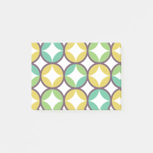Retro Diamond i Circle Mönster Blue Grönt Guld Post-it Block