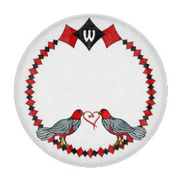 Retro Diamonds, Birds and Heart Mask_Monogrammed