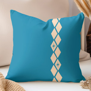 Retro Diamonds Mid Century Modern Blue, Pereach Kudde