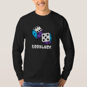 Retro Dice Player-spelaren Natten Party Lycka till T Shirt