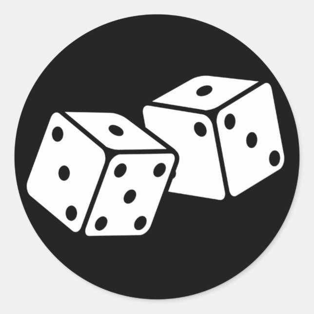 Retro Dice Runt Klistermärke (Framsida)