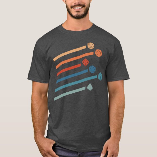 Retro Dice Tabletop Role spelar spel T Shirt (Framsida)