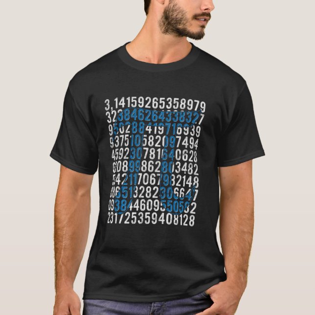 Retro Digit Pi Symbol Pi Day Math Teacher Student T Shirt (Framsida)
