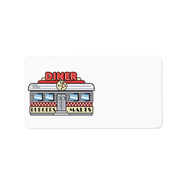 retro diner design adressetikett (Framsidan)