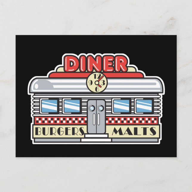 retro diner design vykort (Framsida)