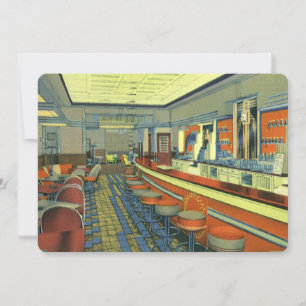 Retro Diner eller Restaurang Mjuk Öppning Inbjudningar