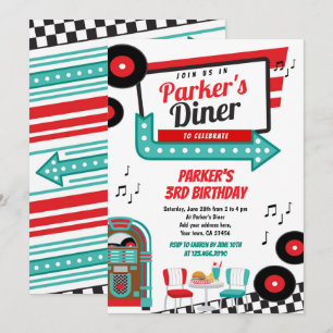 Retro Diner Festin Inbjudan