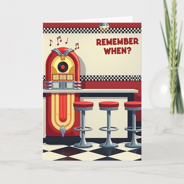 Retro Diner Födelsedagskort Kort (Framsida)