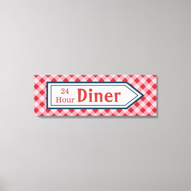 Retro Diner Sign Art Canvastryck (Framsida)