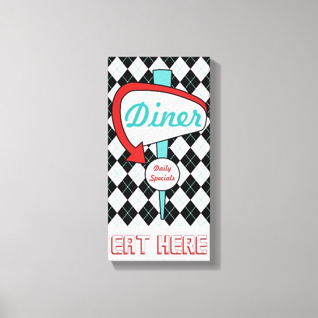 Retro Diner skylt kök väggkonst  (Framsida)