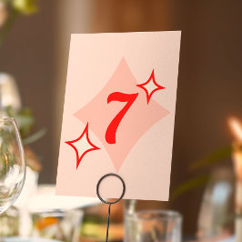 Retro Diner Table Numbers Bordsnummer