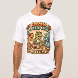 Retro Dino Coffee Club  T Shirt