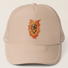 Retro Dinosaur Dead Burning Skull i brand Keps