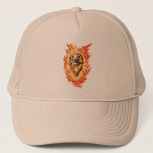 Retro Dinosaur Dead Burning Skull i brand Keps