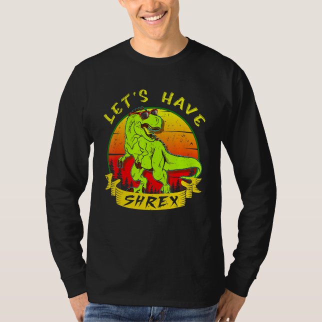 Retro Dinosaur i Kärlek Rex Saurus lets har Shrex T Shirt (Framsida)