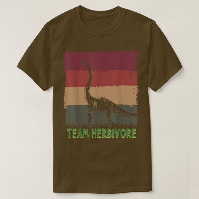 Retro Dinosaur Plant Based Herbivore Veggie Food V T Shirt (Design framsida)