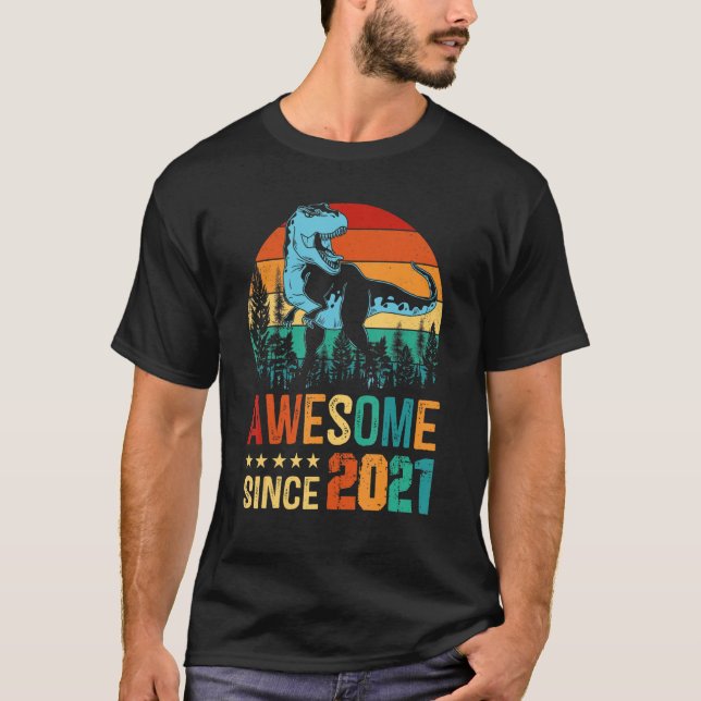 Retro Dinosaur Rex Fantastisk sedan 2021 T Shirt (Framsida)