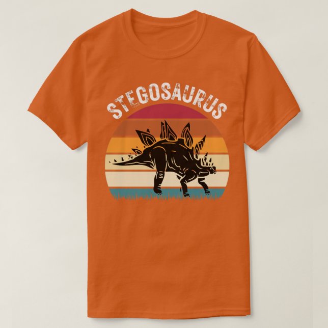 Retro Dinosaur Stegosaurus T Shirt (Design framsida)
