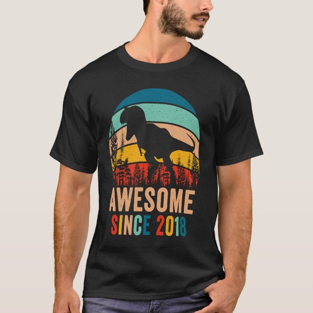 Retro Dinosaur T Rex Boys Fantastisk sedan 2 dagar Shirt (Framsida)