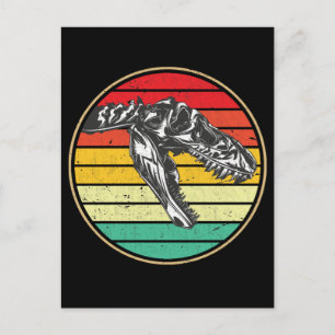 Retro Dinosaurie Skalle Dino Vykort