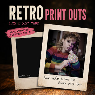 Retro direktutskrifter, 80-tals anpassad fotokort