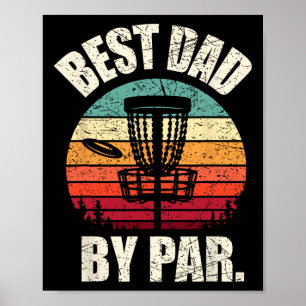 Retro Disc Golf Dad Tröja, Bästa Pappa Efter Par F Poster