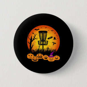 Retro Disc Golf Halloween Kyrkogård Skräck Disc Go Knapp