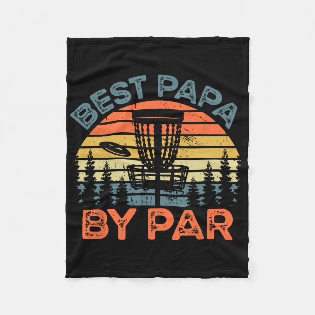 Retro Disc Golf Papa Tröja Bästa Papa Av Par  Fleecefilt (Framsidan)