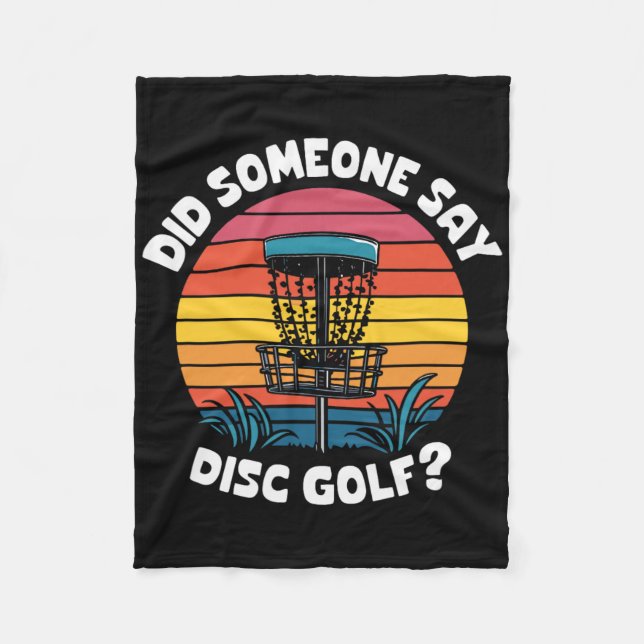 Retro Disc Golf Sketch, Sa någon disc golf  Fleecefilt (Framsidan)