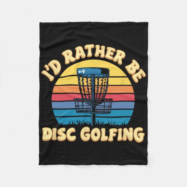 Retro Disc Golf Skiss, Jag hellre spelar Disc Golf Fleecefilt (Framsidan)