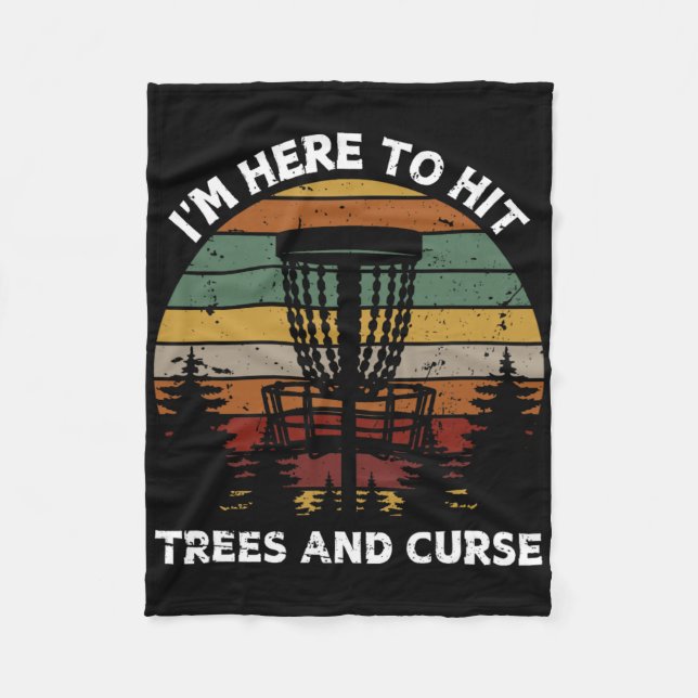 Retro Discgolfdesign För Män Kvinnor Barn Disc Gol Fleecefilt (Framsidan)