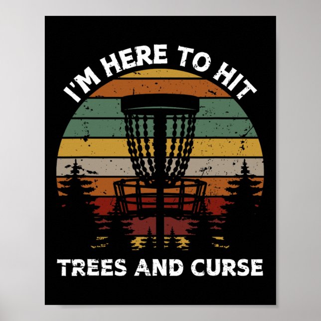 Retro Discgolfdesign för män kvinnor barn Disc Gol Poster (Framsidan)