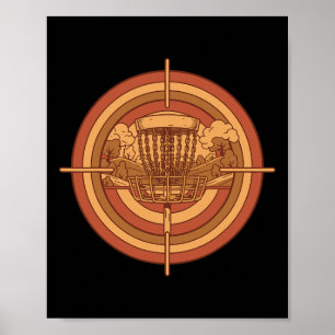 Retro Discgolfkorg Målscheibe Flygande Disc Golf  Poster