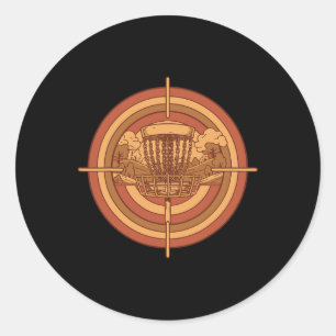 Retro Discgolfkorg Målscheibe Flygande Disc Golf Runt Klistermärke